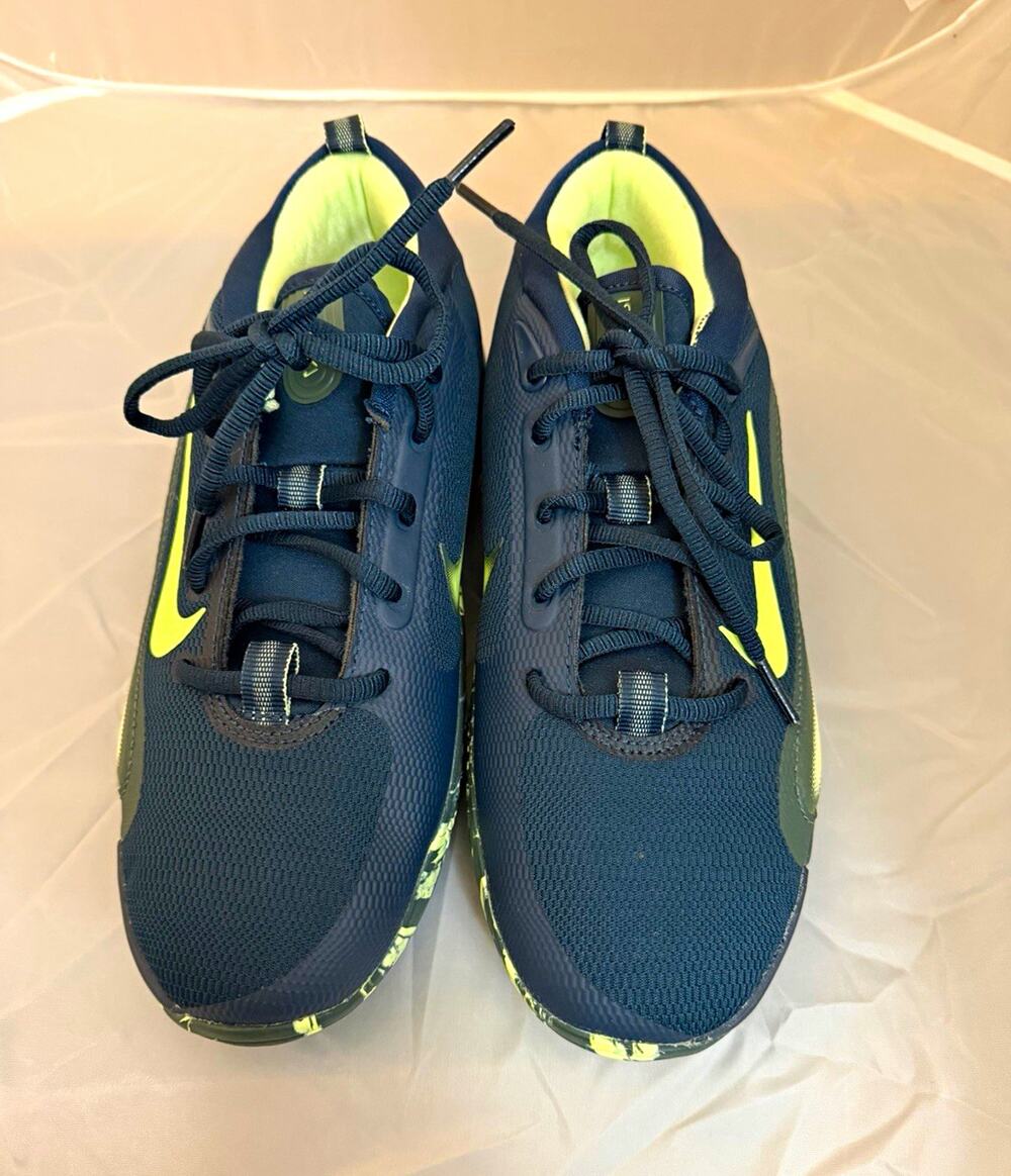 Nike Navy/Green Low Top Lace-Up Athletic Sneakers